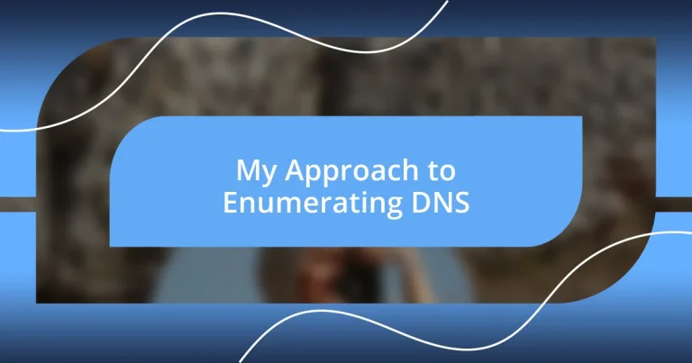 My Approach to Enumerating DNS