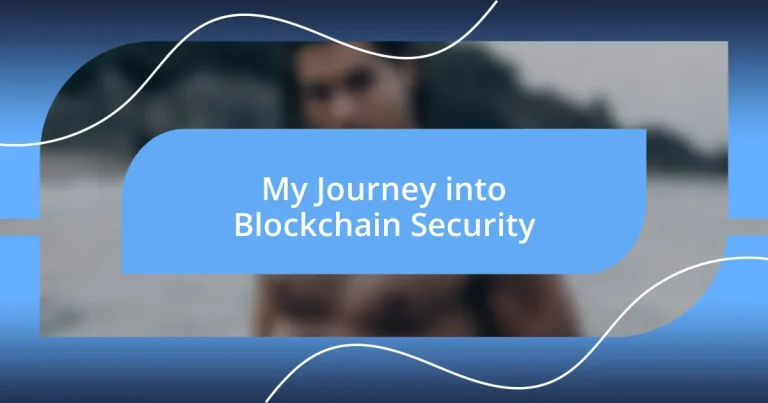 My Journey into Blockchain Security