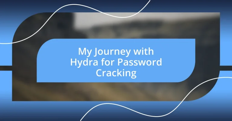 My Journey with Hydra for Password Cracking